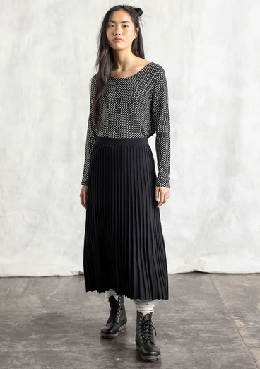 “Tina” lyocell/elastane jersey top - black/patterned