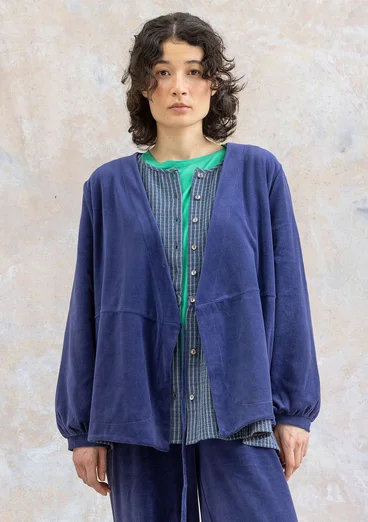 Velurjakke «Cornus» i økologisk bomull / resirkulert polyester - fiolblå