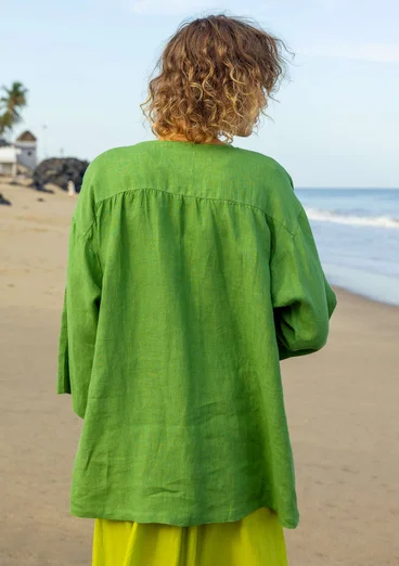 Woven linen jacket - coriander