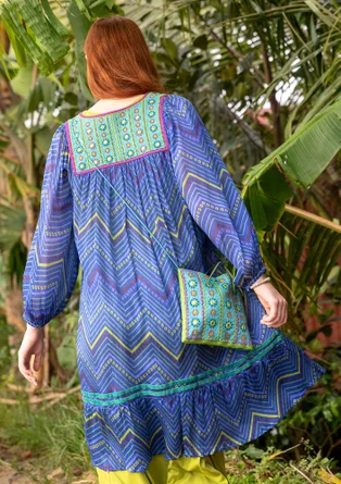 “Saloni” woven viscose dress - klein blue