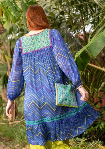 “Saloni” woven viscose dress - klein blue