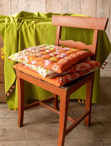 “Desert Bloom” seat cushion in organic cotton - ljus0SP0sand