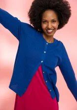 Organic/recycled cotton cardigan - porcelain blue