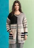 Gilet "Dagmar" en coton recyclé et biologique (naturel foncé/rayé M)