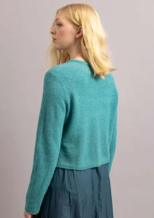 Cardigan in an alpaca blend - teal