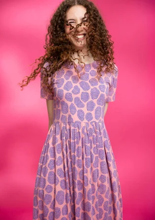 “Himla” organic cotton jersey dress - cherry blossom/patterned