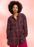 Chemise à motif en coton biologique tissé (mûrier noir M)