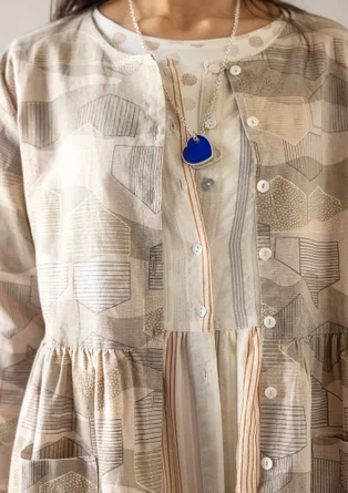 Blouse "Alaska" en coton biologique/lin - taupe