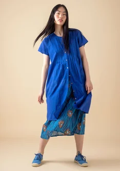 Woven organic cotton dress - lupin