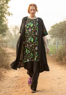 “Midsommernatt” organic cotton jersey dress - black