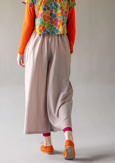 Pantalon tissé "Paris" en coton biologique/soie - tourterelle