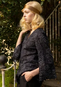 “Lily” woven organic cotton tunic - black