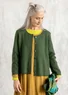 Cardigan in felted organic wool (forest green/melange XL)