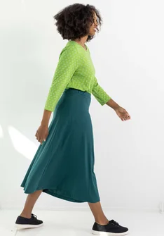 Jupe en jersey de coton biologique/modal - vert forêt humide