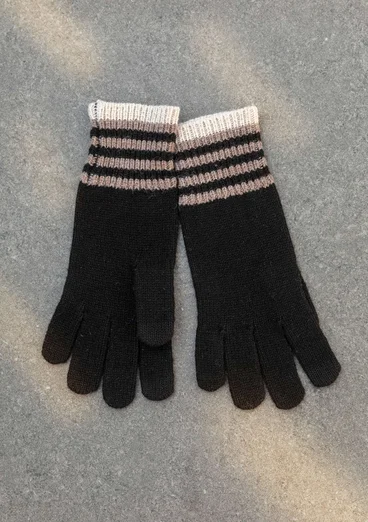 Fingerhandschuhe aus Lammwolle - schwarz