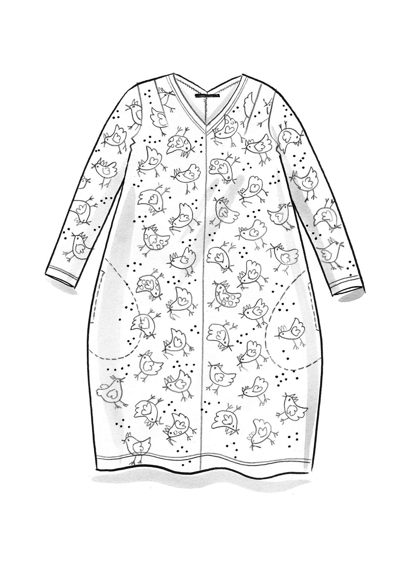 “Dolores” jersey dress in organic cotton/modal artemisia
