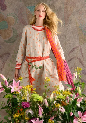 Kjole «Sprint» i lin - nektar/mønstret