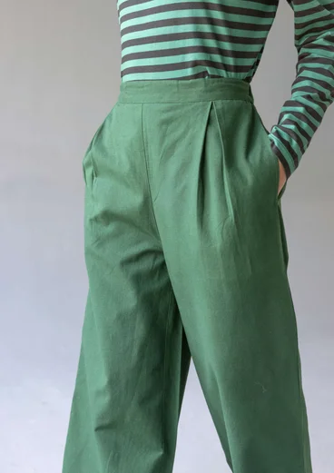 Cotton/linen harem trousers - monstera
