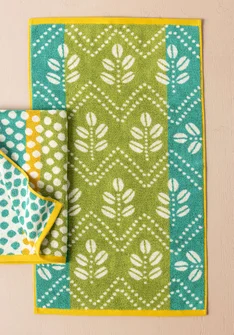 “Leafy” towel in organic cotton - kiwi