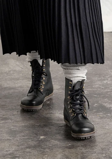 Bottines en cuir nappa - noir