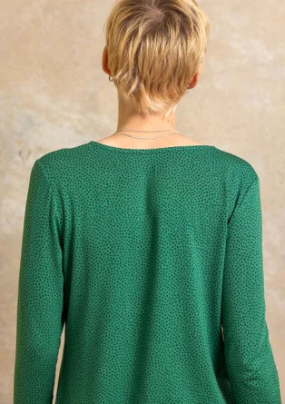 Top ”Bianca” en jersey de lyocell/élasthanne - émeraude foncé/motif