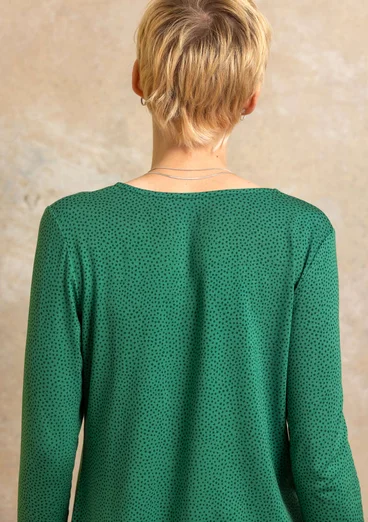 Top ”Bianca” en jersey de lyocell/élasthanne - émeraude foncé/motif