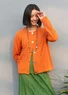 Strickjacke aus Alpakawollgemisch (gebranntes orange L)