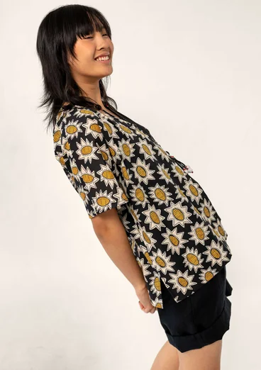 Blouse "Afrodite" en coton biologique - noir