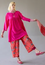 Webkleid „Marie“ aus Bio-Baumwolle/Seide - dunkelpfingstrose