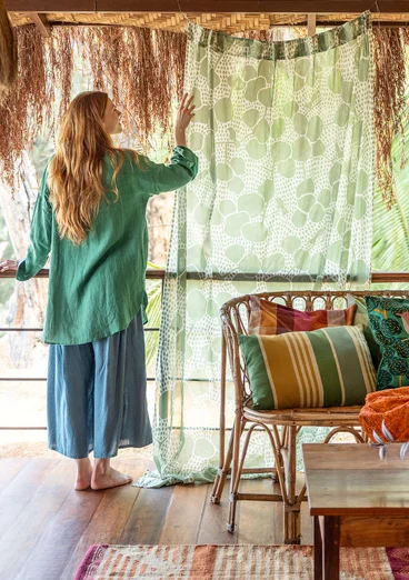 “Galapagos” organic cotton curtain - dusty green