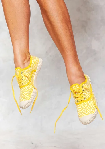 “Tilde” cotton canvas sneakers - dijon