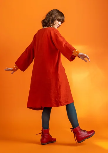 Robe "Jasmine" en lin tissé - cuivre foncé