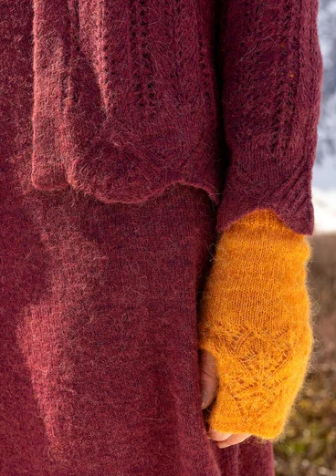 Cardigan "Forgetmenot" i alpakamiks - aubergine/meleret