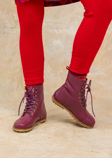 Stiefeletten aus Nappaleder - traube