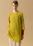 Linen/recycled cotton knit sweater (lime green L)