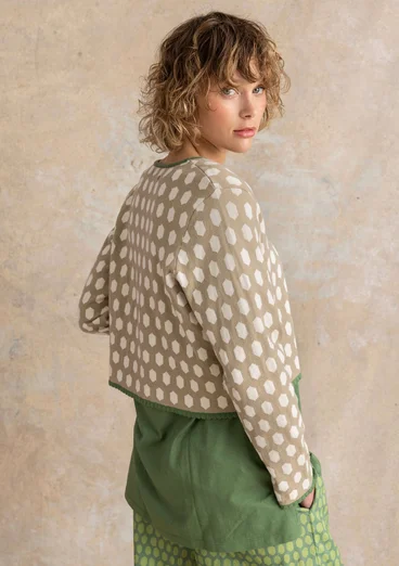 “Vendela” organic/recycled cotton cardigan - dark natural