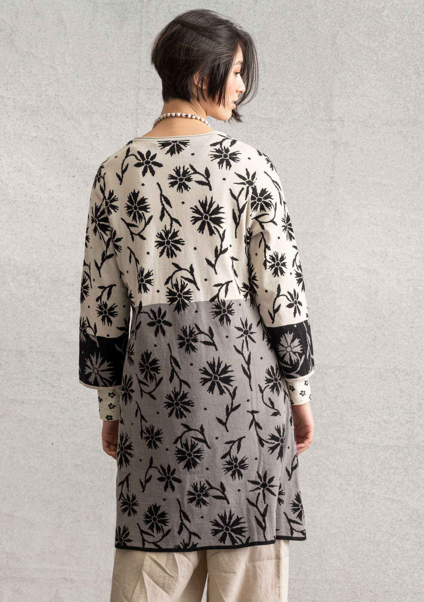 “Leia” knit tunic in organic cotton iron gray