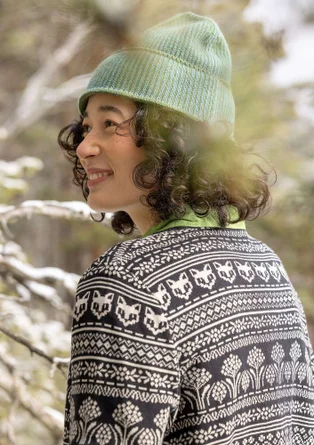 Strickjacke „Canwood“ aus Bio-/Recycling-Baumwolle - schwarz