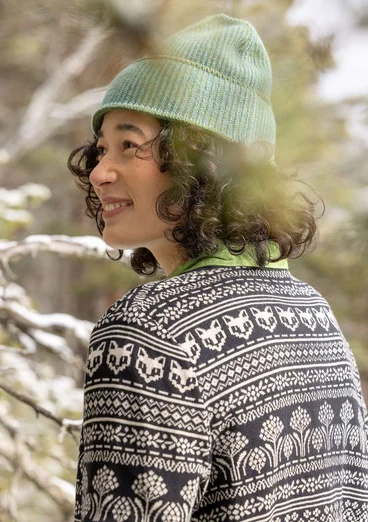 Strickjacke „Canwood“ aus Bio-/Recycling-Baumwolle - schwarz