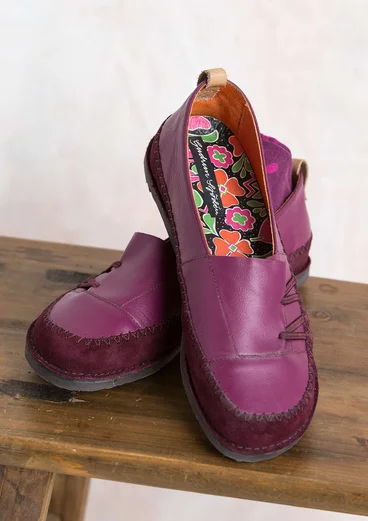 Chaussures en cuir nappa/nubuck - raisin
