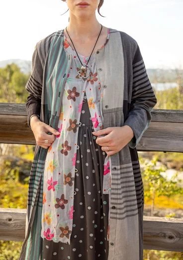 Vævet kjole "Madras" i økologisk bomuld - sort