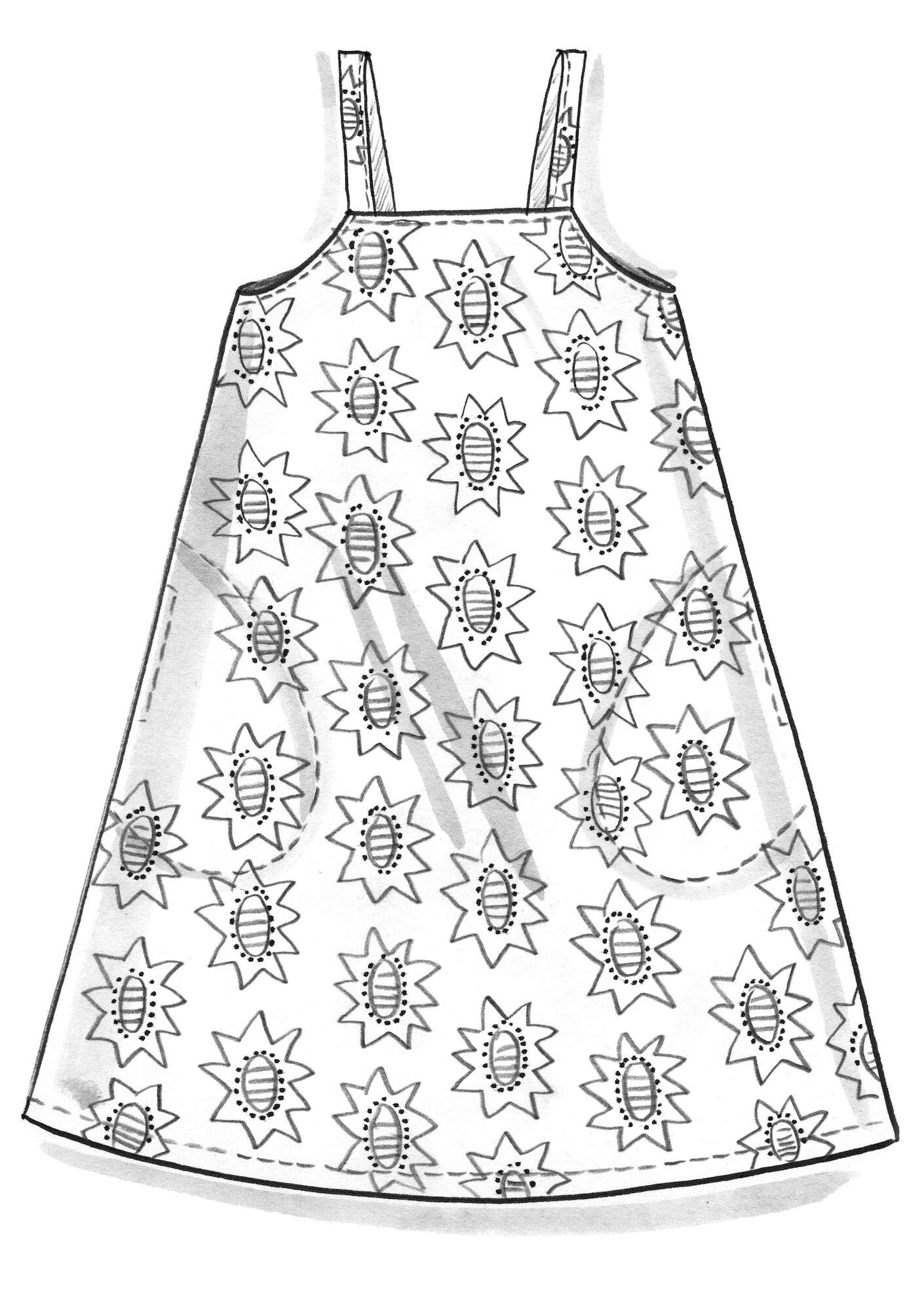 Vevd kjole «Afrodite» i økologisk bomull