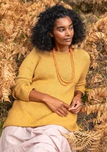 Fluffy, alpaca-blend sweater - ochre/melange