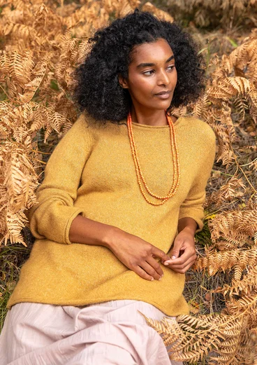 Fluffy, alpaca-blend sweater - ochre/melange