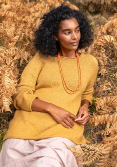 Fluffy, alpaca-blend sweater - ochre/melange