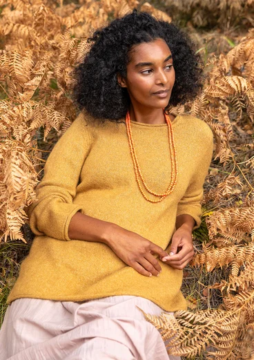 Fluffy, alpaca-blend sweater - ochre/melange
