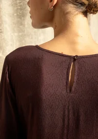 Webkleid „Flora Flow“ aus Viskose - dunkelaubergine