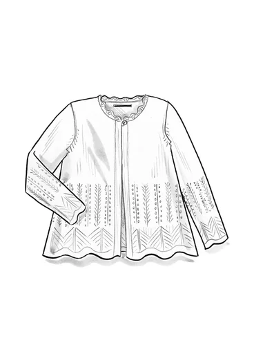 Cardigan "Forgetmenot" i alpakamiks - skovgrøn/meleret