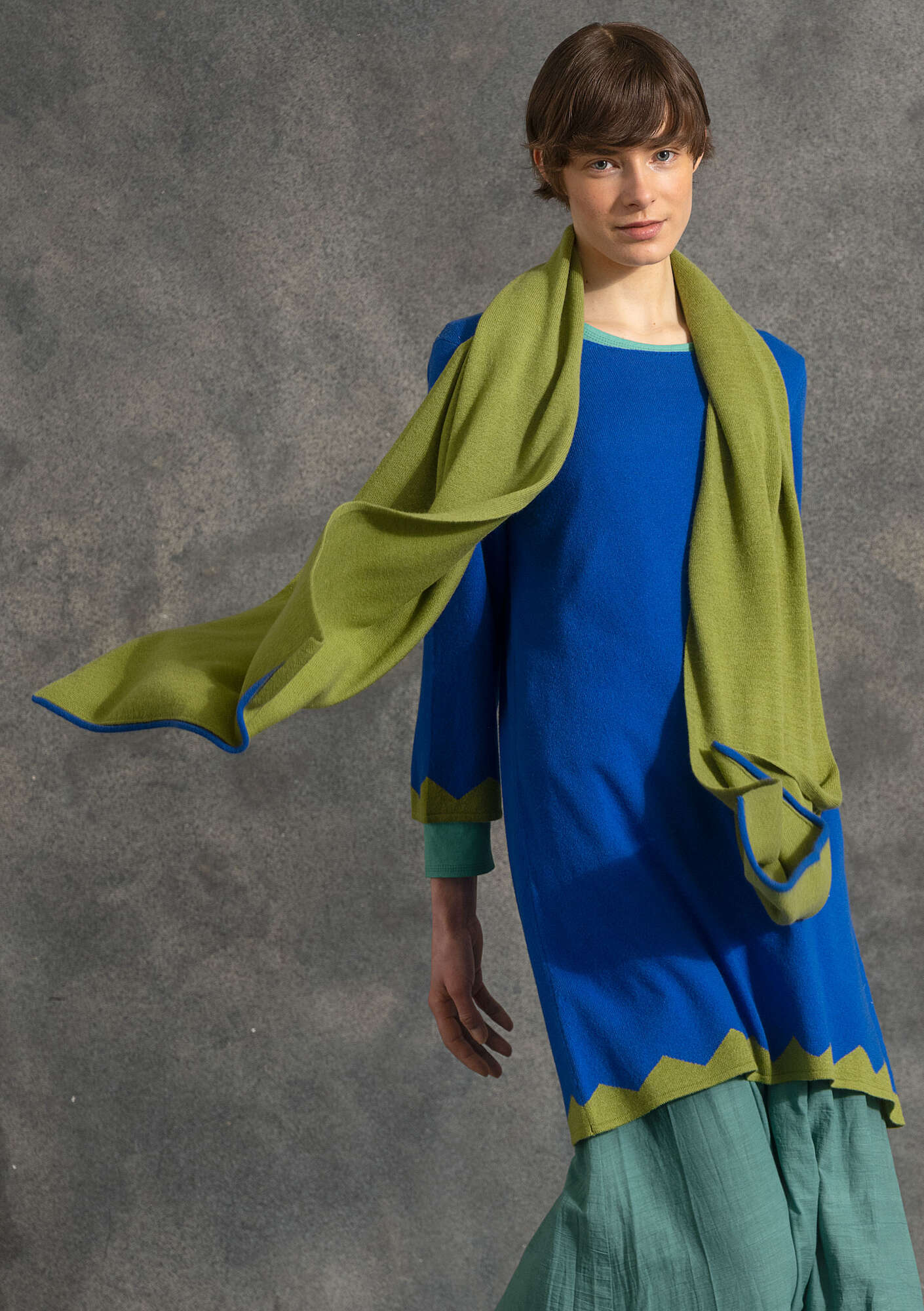 Wool/cashmere scarf kiwi