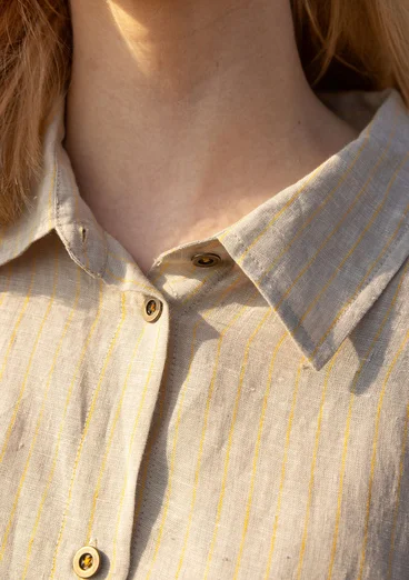 “Bifrost” woven linen shirt dress - natural